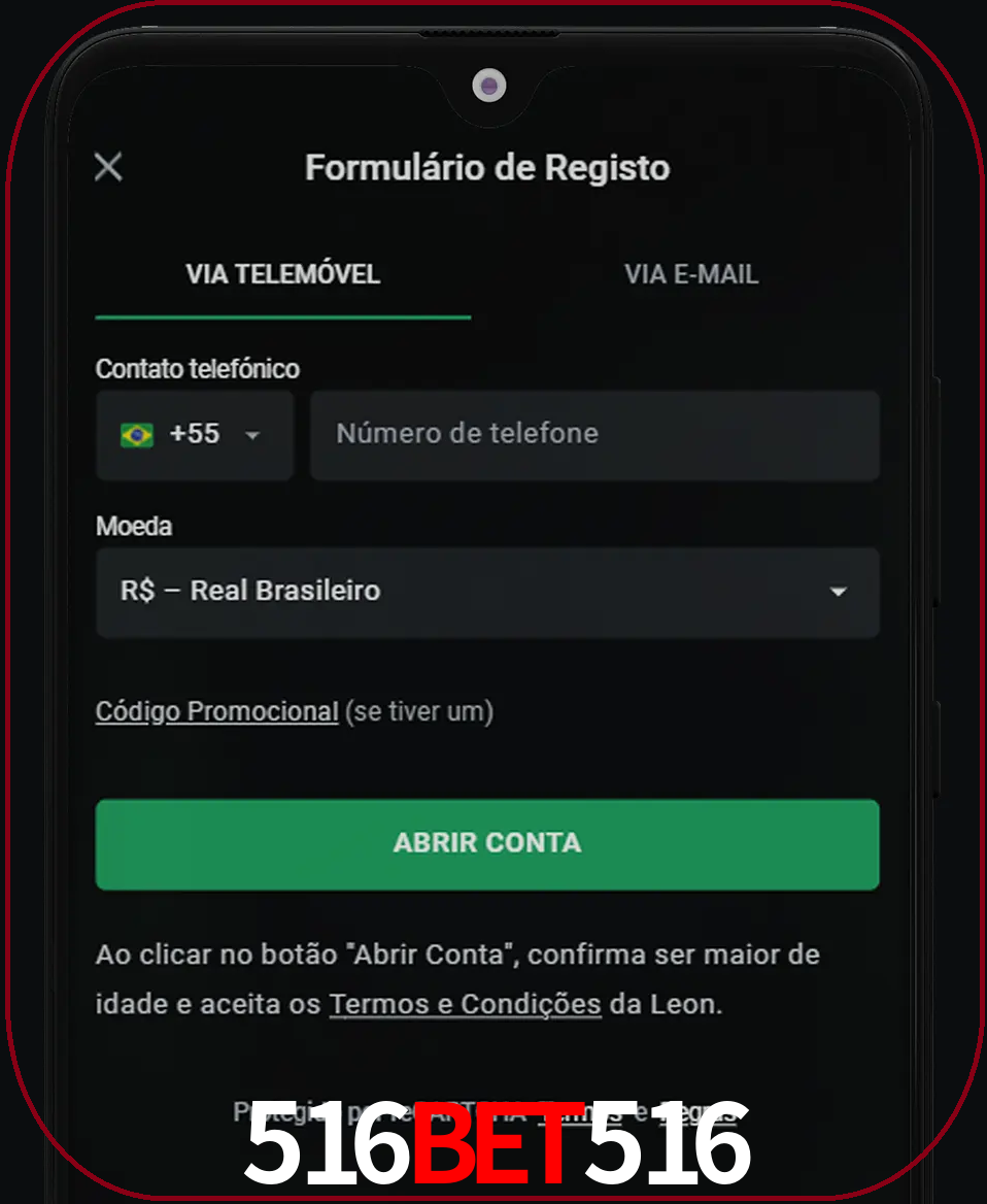 Abra o aplicativo e inicie o processo de registro.